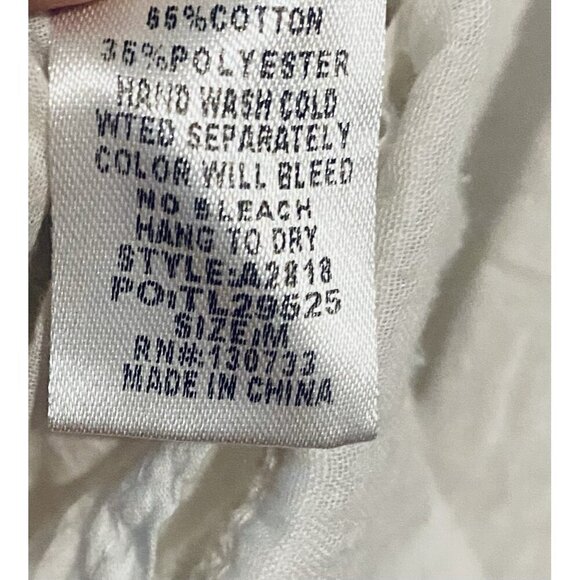 Umgee Dress Womens Medium White Boho Floral Embroidered Tunic Cottagecore Flirty - Picture 7 of 7